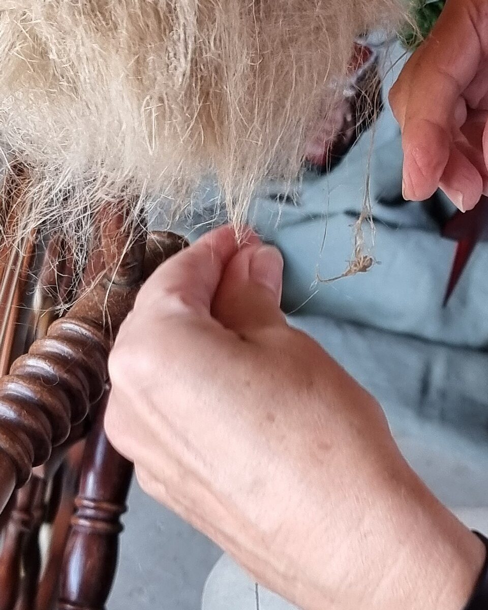 Elde bükülerek ipliğe dönüştürülen kenevir lifi