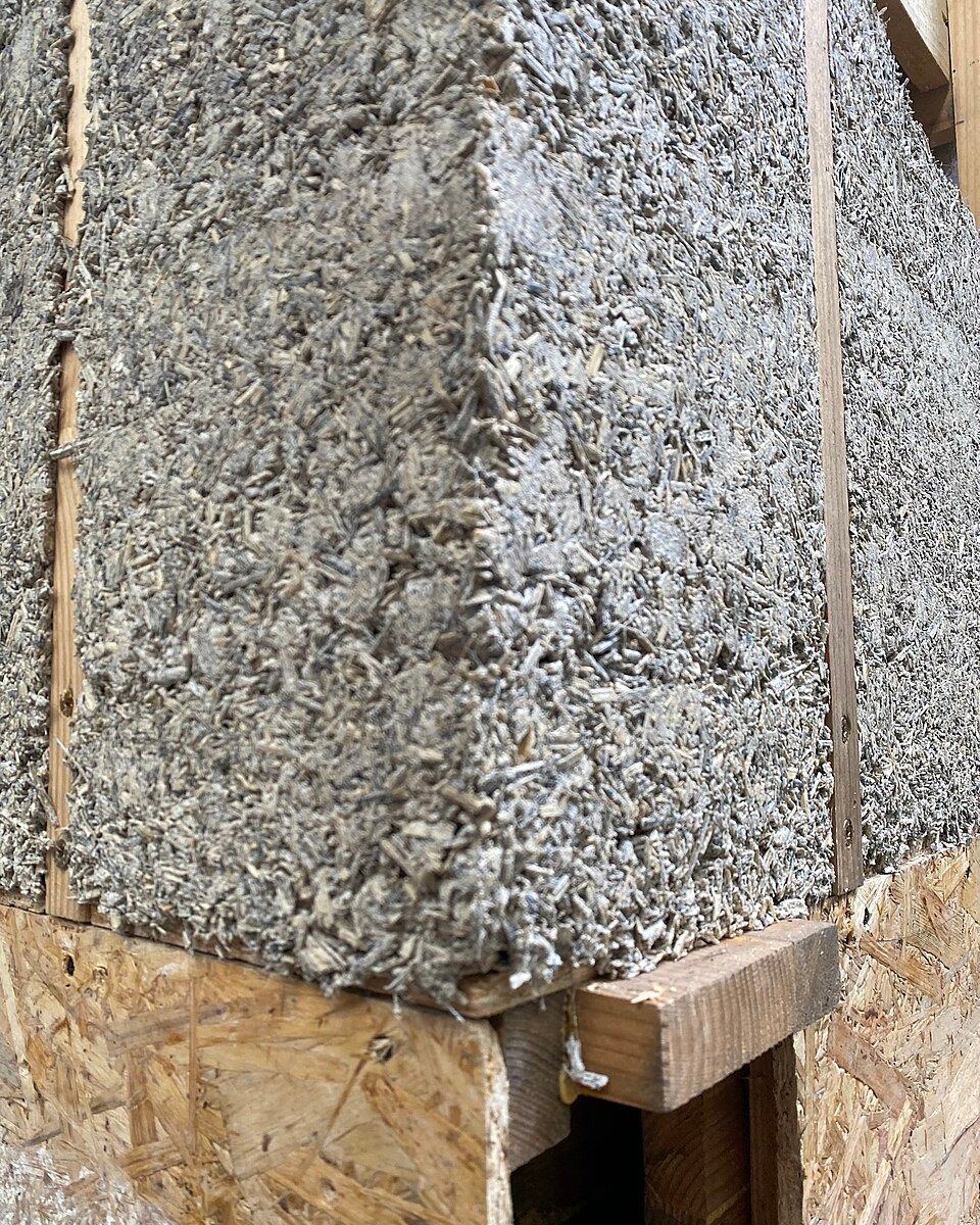 Kenevir betonu karışımı yakın plan