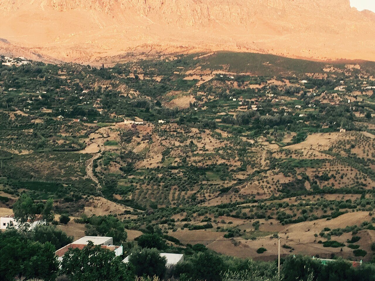 Rif dağlarında yeşil bir vadi